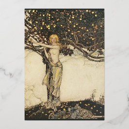 Postales del Relieve metalizado dorado Freya (Wagn