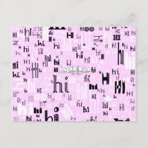 Postales deux de una pieza Hello simple - rosa