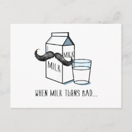 Postales divertidas de leche y bigote