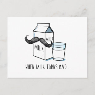 Postales divertidas de leche y bigote