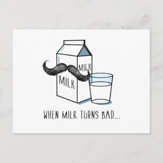 Postales divertidas de leche y bigote