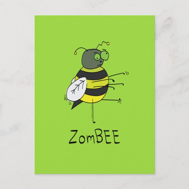 Postales divertidas de ZomBEE Zombie Bee (Anverso)