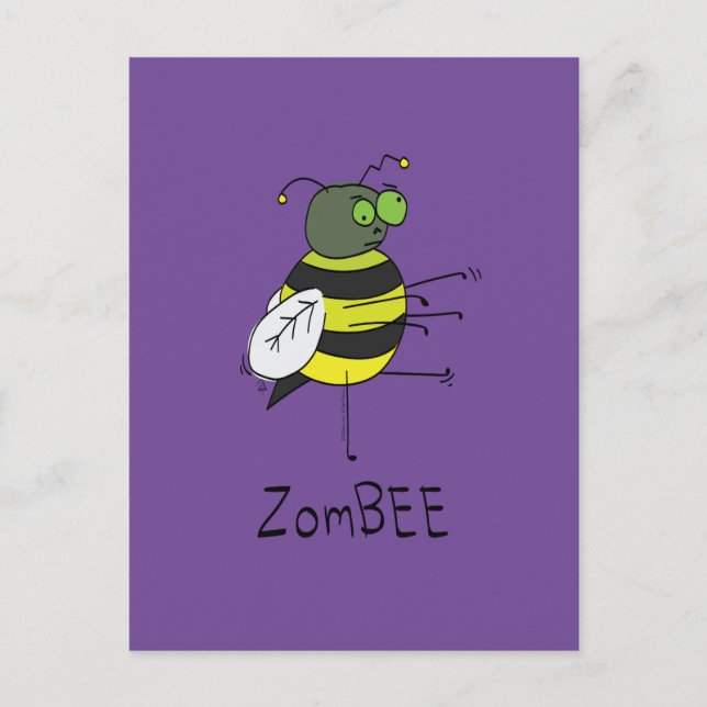 Postales divertidas de ZomBEE Zombie Bee (Anverso)