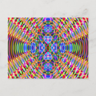 Postales divertidas, diseño trippy psíquico rojo y