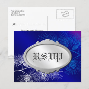 Postales editables de Pino blanco azul para vacaci