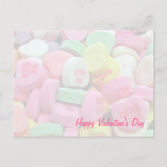 Postales El día de San Valentín de Candy Hearts (Anverso)