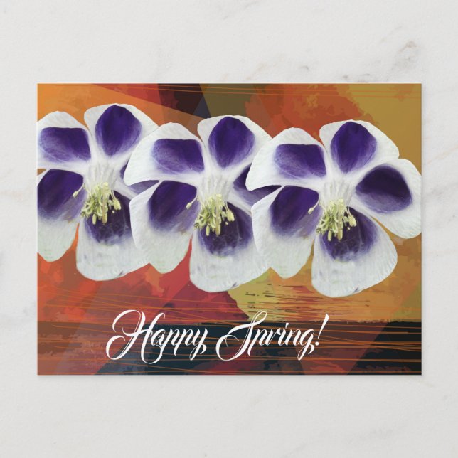 Postales elegantes de la primavera feliz (Anverso)