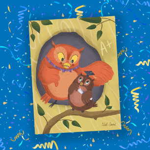 Postales en blanco de Gorra negro de lechuza baja