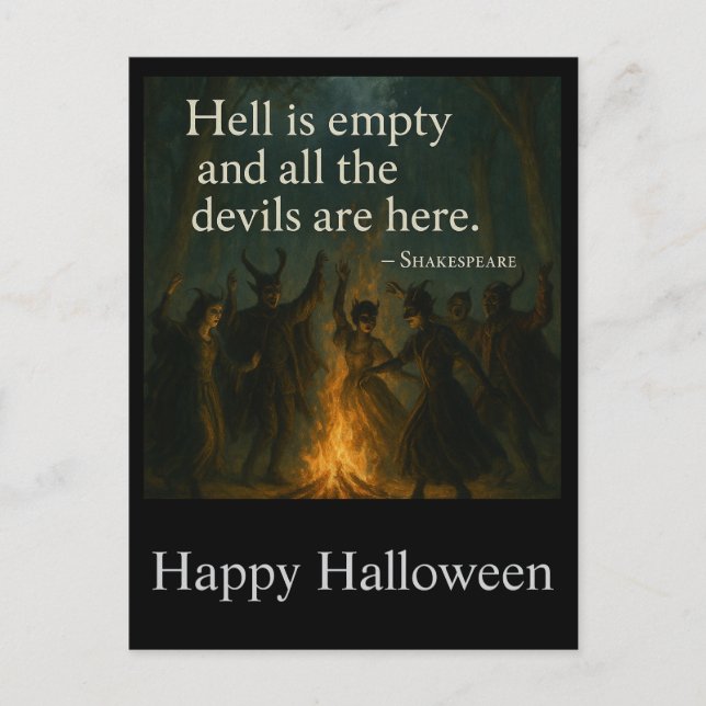 Postales espeluznantes de Halloween - el infierno  (Anverso)