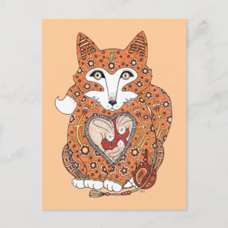 Postales Floral Fox Cub