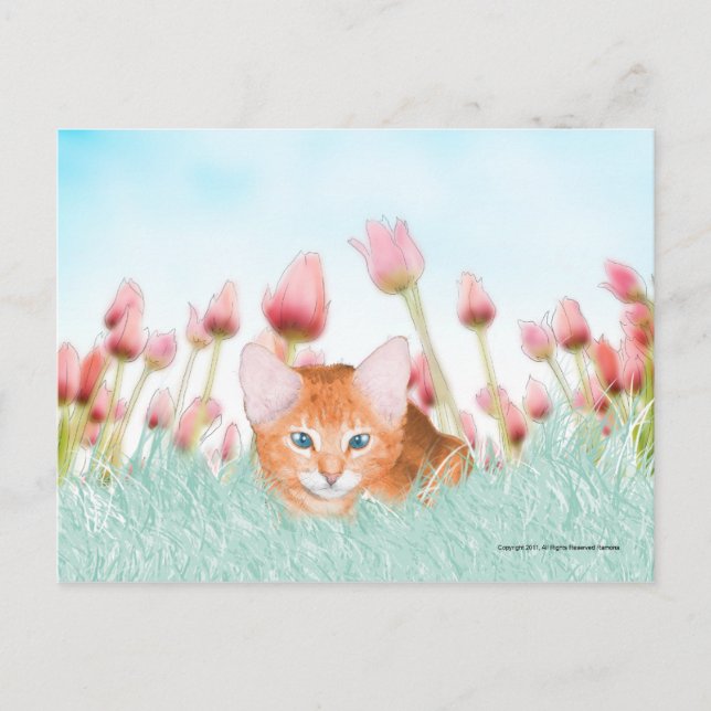 Postales Floral Kitten (Anverso)