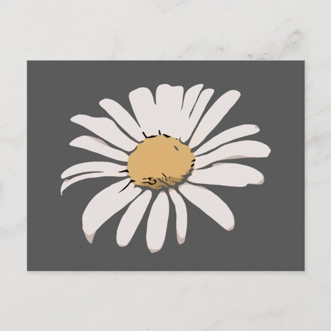 Postales florales de margarita gris (Anverso)