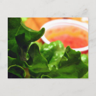 Postales fotográficas de hojas de lechuga verde
