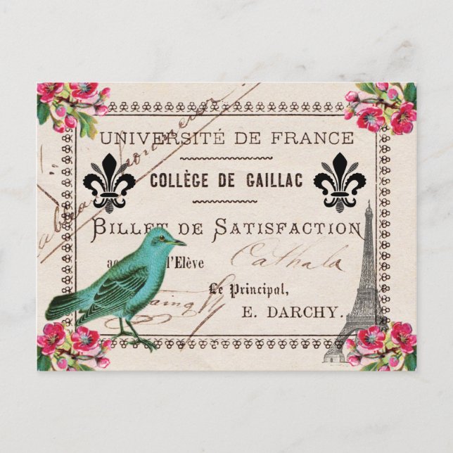 Postales francesas de la Universidad de Francia (Anverso)