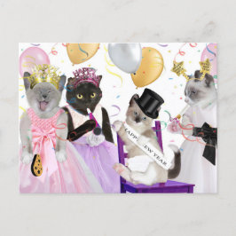 Postales gatitas de Año Nuevo