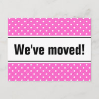 Postales giratorias | puntos de polka rosa y blanc