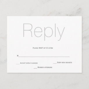 Postales gris y elegantes de respuesta rsvp