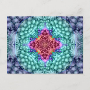Postales Groovy Blue Vintage Kaleidoscope