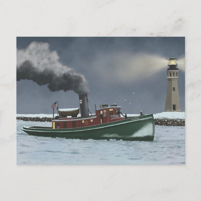 Postales históricas de búfalo y faro (Anverso)