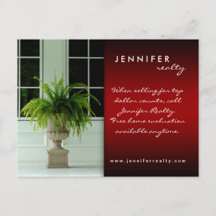 Postales inmobiliarias Green Fern House Red Black