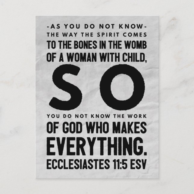 Postales inspiradas en la Biblia - Eclesiastes 11: (Anverso)
