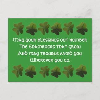 Postales irlandesas bendiciendo a Shamrock
