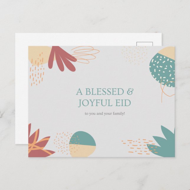Postales islámicas de Eid Al Mubarak (Anverso / Reverso)
