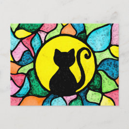 Postales Kitty de color de agua de cristal conteni