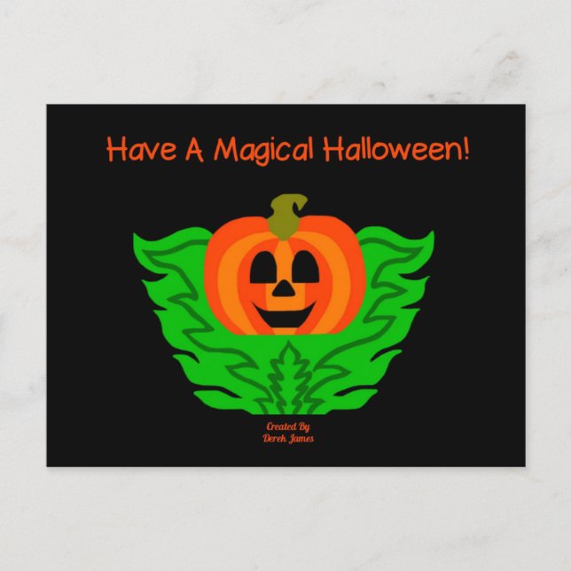 Postales mágicas de calabaza de Halloween (Anverso)