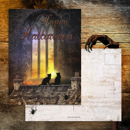 Postales mágicas de Halloween para gatos negros