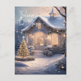 Postales mágicas de Navidades de algodón con nieve