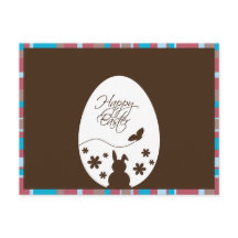 Postales marrones de chocolate de huevo de pascua 