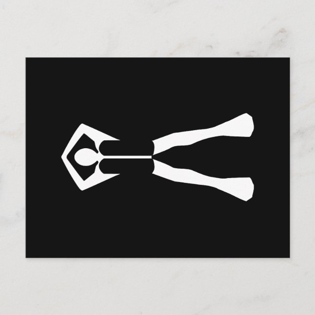 Postales mínimas de buceador de Scuba - Simple y l (Anverso)