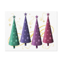 Postales modernas de árboles navideños