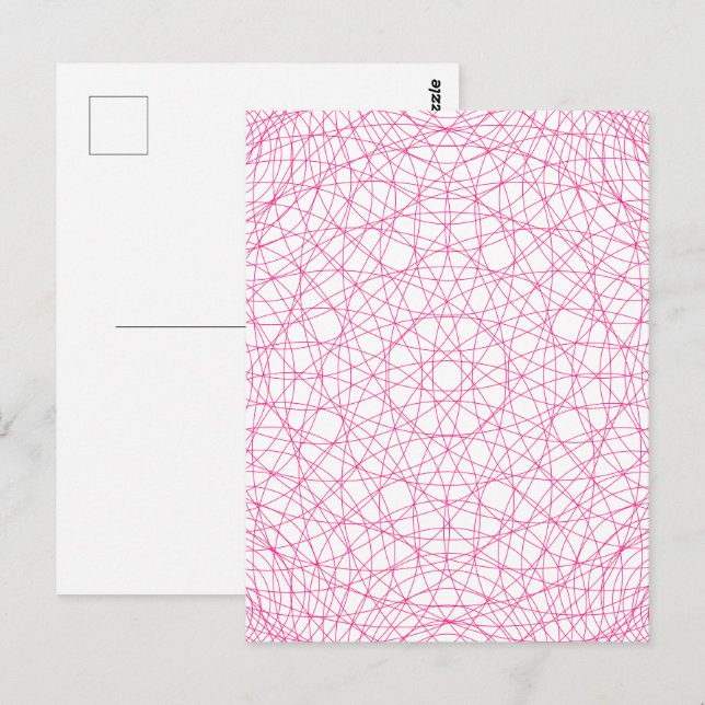 Postales modernas de arte rosado neón - Personaliz (Anverso / Reverso)