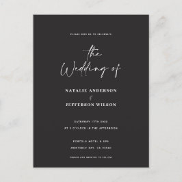 Postales modernas de boda de presupuesto manuscrit