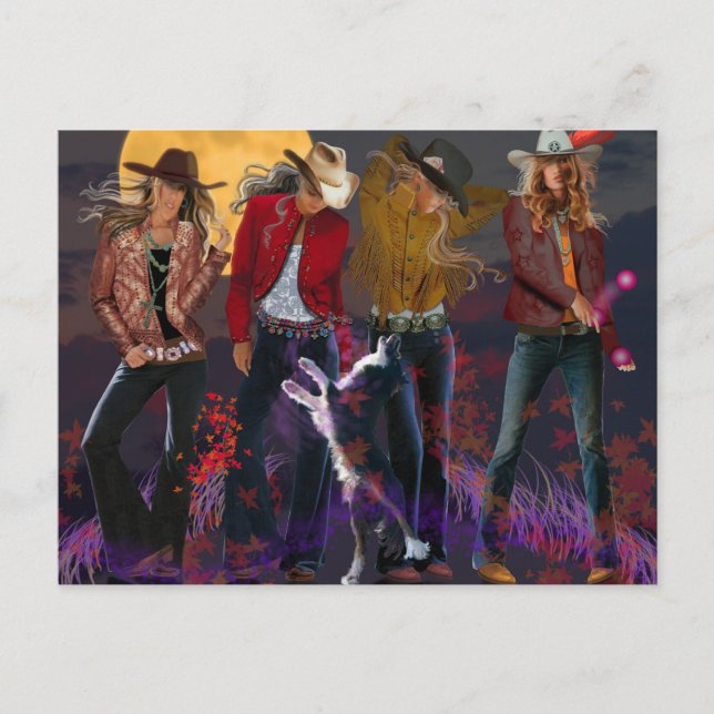 Postales modernas de Cowgirl (Anverso)
