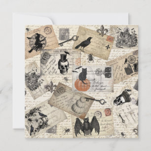 Postales modernas de Halloween del vintage