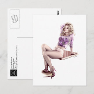 Postales modernas de Ilustracion Chica de anclaje