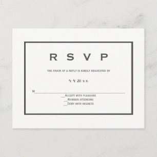 Postales modernas de rsvp de boda en la frontera g