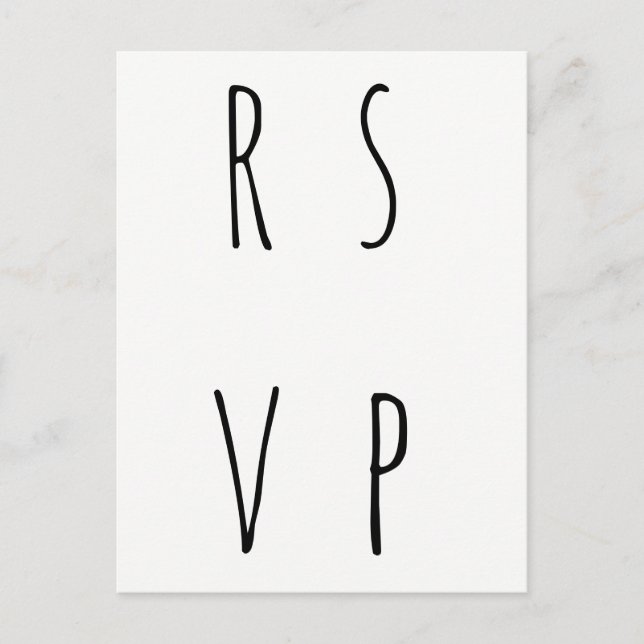 Postales modernas y sencillas de boda para Rsvp (Anverso)