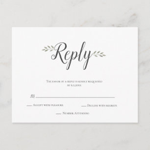 Postales modernas y simples de boda rsvp