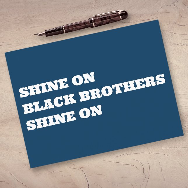 Postales motivacionales de hombres afroamericanos (shine on black brothers postcard)
