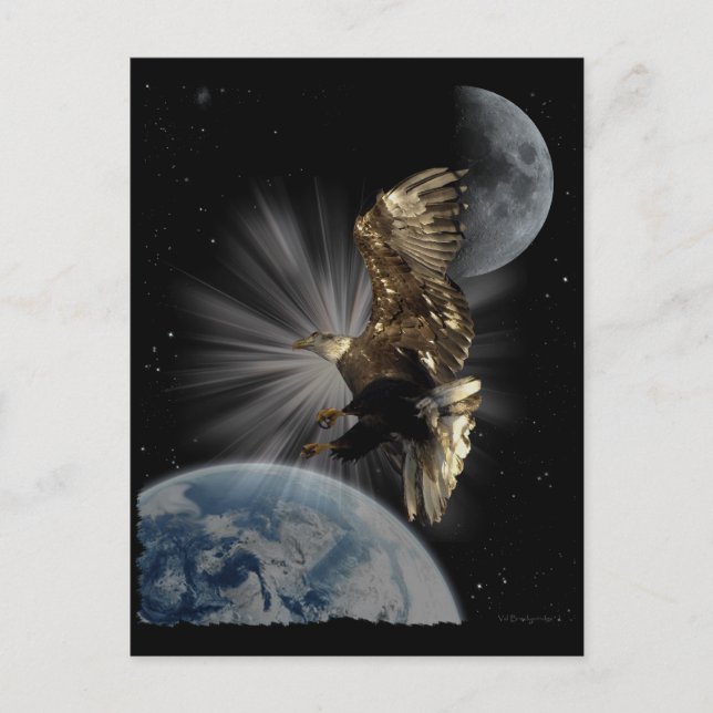 Postales motivacionales del águila calva (Anverso)