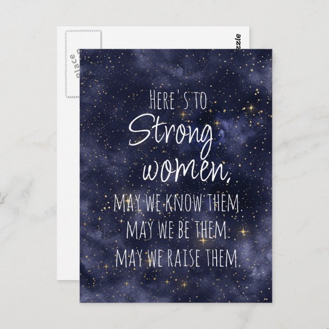 Postales motivacionales para mujeres fuertes de no (Anverso / Reverso)