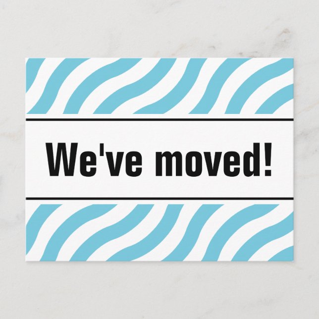 Postales móviles modernas con líneas de onda azul (Anverso)