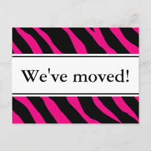 Postales móviles modernas   rayas de cebra rosadas