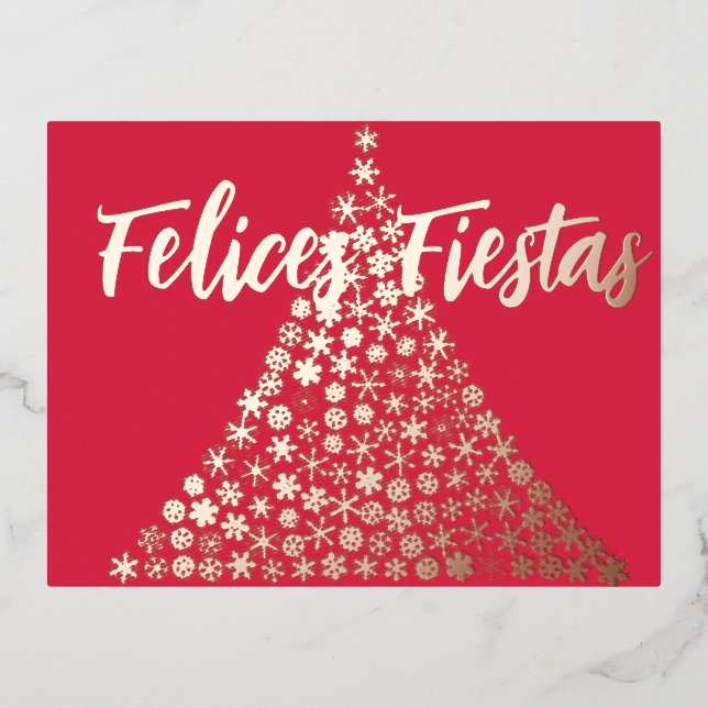 Postales navideñas de Felices Fiestas Script (Anverso)