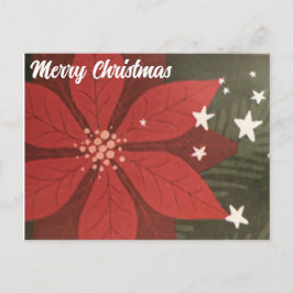 Postales navideñas de Feliz - Poinsettia y estrell
