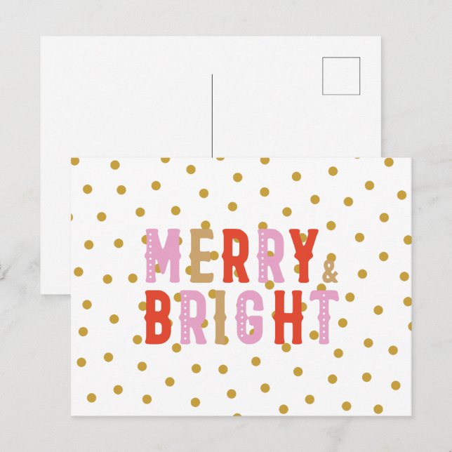 Postales navideñas de merry y Bright (Anverso / Reverso)